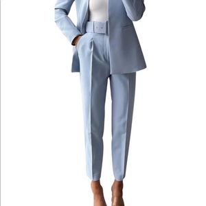 Zara blue belted pants